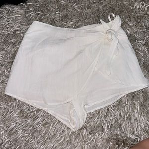 Cotton Candy LA White Linen Wraparound Shorts